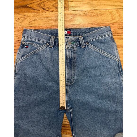 Vtg Tommy Hilfiger Jeans Men's size 20 Shorts 90s Baggy long Big Flag patch EUC - Picture 4 of 7